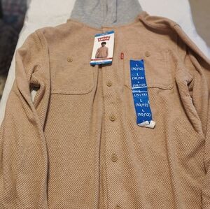 Levi's Tan Hooded Flannel Shirt